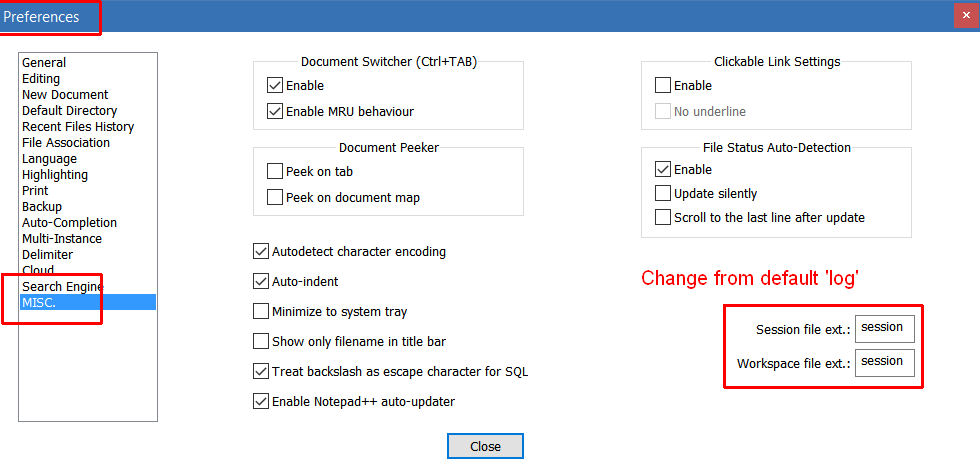 NotePad++ Settings to Edit .log Files